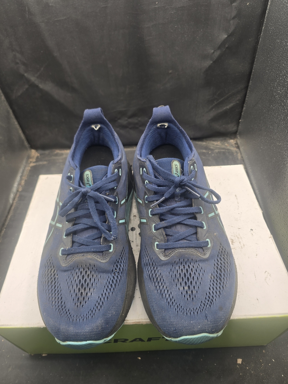 ASICS Men's Navy Blue Running Sneakers‎ with Teal Accents